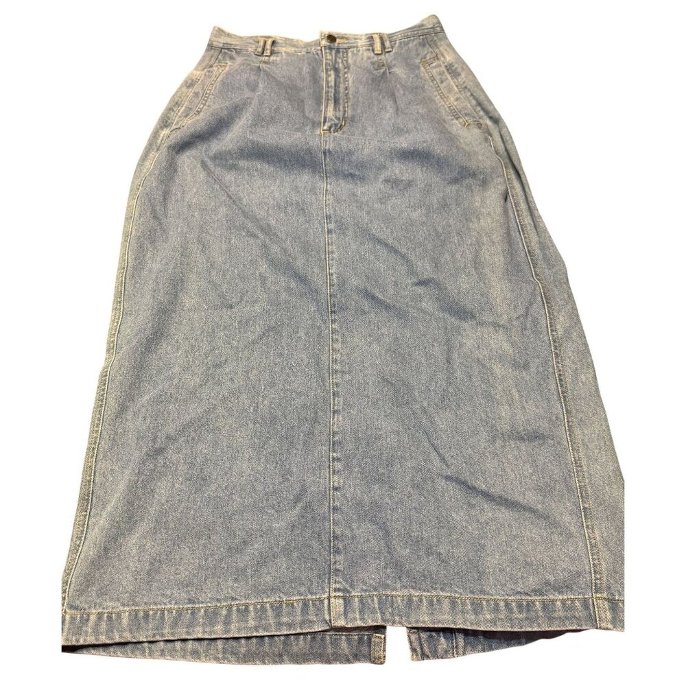 Vintage 80s 90s Exchange Unlimited Womens Denim Skirt Size 10 Blue